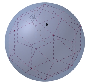 Rhombentriakontaeder-Umkugel